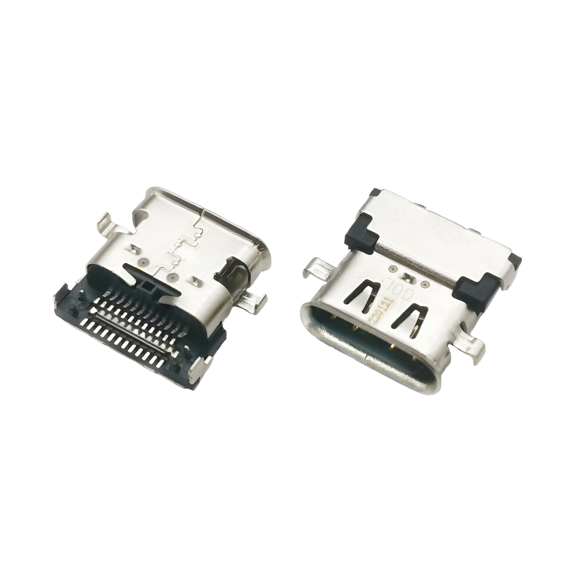 閃電USB 4.0 TYPE C 24P母座 四腳沉板2.2MM 雙排SMT  CH=3.12MM L=9.53MM 卷口